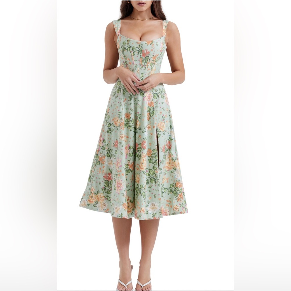 House of CB Saria Floral Lace Up Cocktail Dress Size L+